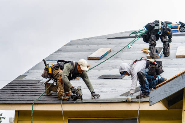 Professional Gutter Installation technician working in South Prairie, WA